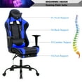 thumbnail image 5 of YRLLENSDAN Gaming Chair Office Chair Desk Chair Massage PU Leather Recliner Racing Chair with Headrest Armrest Footrest Rolling Swivel Task PC Ergonomic Computer Chair for Back Support, Blue, 5 of 7