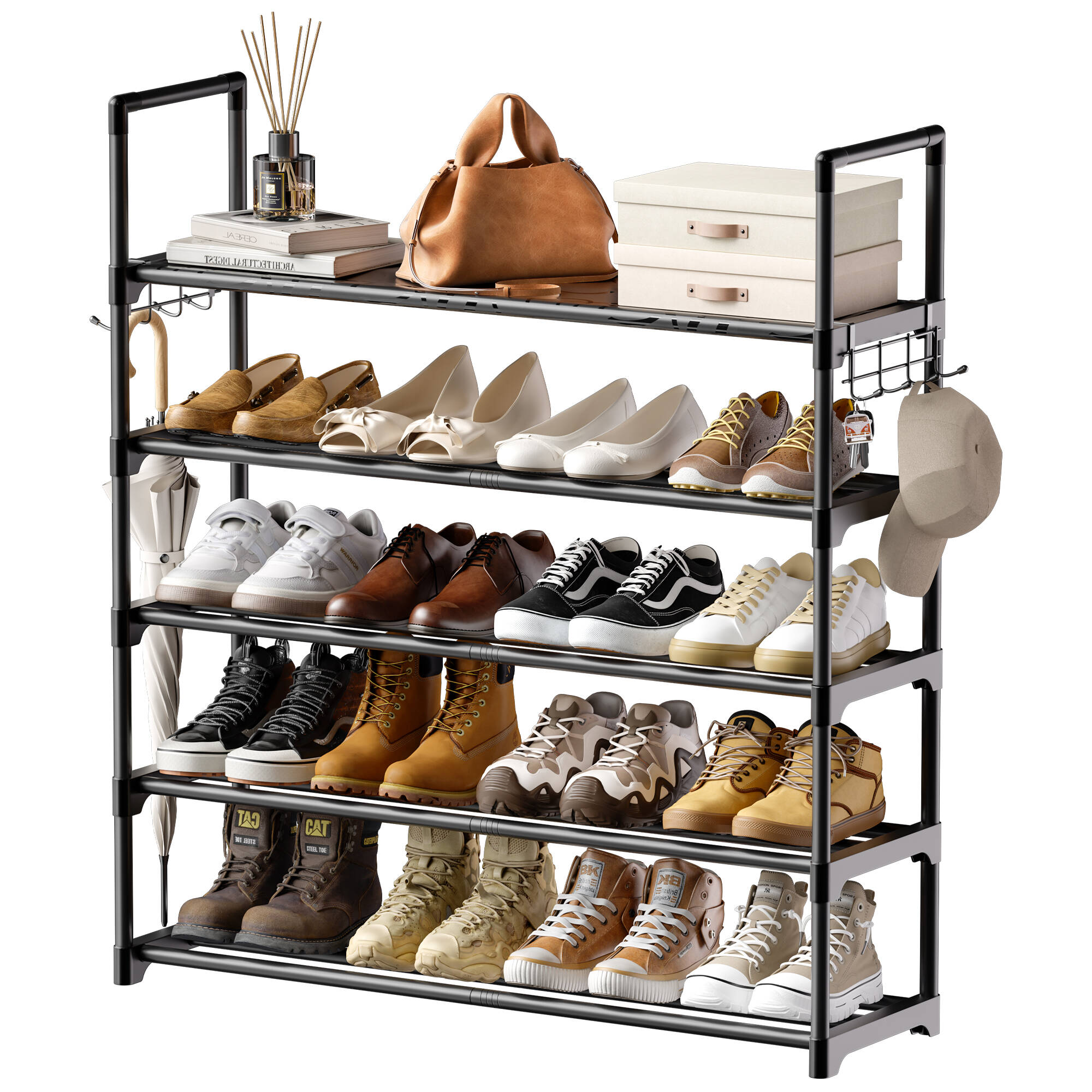 BGTREND 5-Tier Metal Shoe Rack, Black photo 6