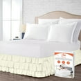 thumbnail image 1 of SGI Bedding 12" Drop Olympic Queen Size Ivory Solid Bed Skirt Multi Ruffled Microfiber, 1 of 6