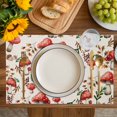 thumbnail image 4 of Red Mushrooms Placemats Set of 12, Maple Leaves Plants Vintage Botanical Placemats for Dining Table, Place Mats for Kitchen Tabletop, Waterproof Wipeable Dining Table Mats Set, 4 of 9