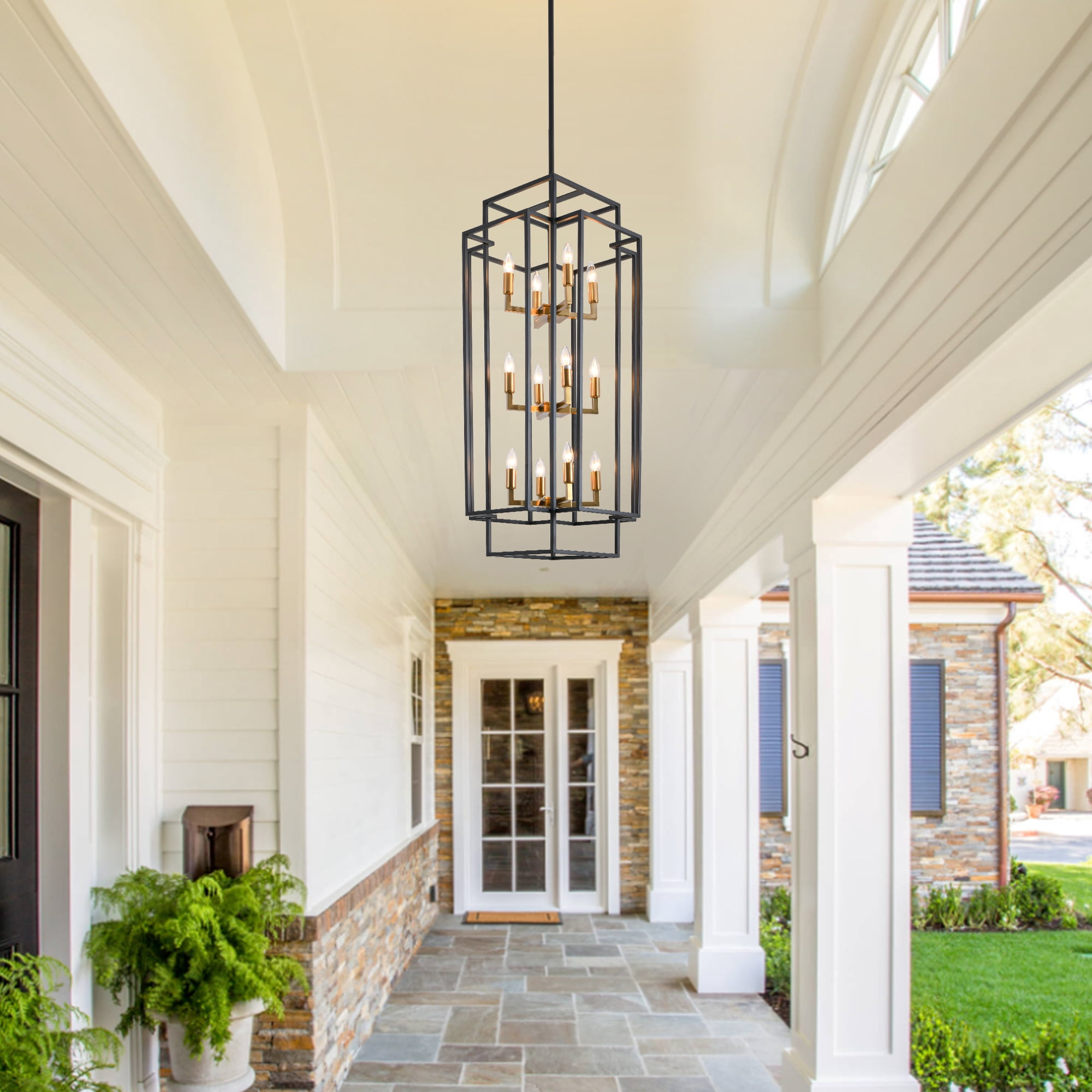 42" Farmhouse Chandelier for Living Room,12-Light Rustic Chandelier for Dining Room,Adjustable Hanging Light Fixture,Kitchen,Foyer,Bedroom and Entryway