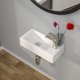 thumbnail image 1 of Lavabo de baño Kichae rectangular montado en la pared, 38 x 18 cm, cerámica, 1 of 7