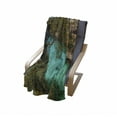 thumbnail image 4 of Nature Soft Flannel Fleece Blanket, Small Yacht Floating in Sea Majorca Spain Rocky Hills Forest Trees Scenic View, Cozy Plush for Indoor and Outdoor Use, 70" x 90", Green Aqua Blue, by Ambesonne, 4 of 6