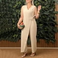 thumbnail image 2 of Women's Solid Color Casual V Neck Strap Romper, 2 of 4