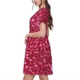 thumbnail image 2 of Balery Pink Glitter Vestidos sueltos de manga corta para mujer, vestidos de verano 2025, vestidos casuales de corte A con vuelo., 2 of 6
