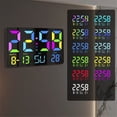thumbnail image 4 of Labymos RGB Wall-Mounted LED Digital Clock with Ambient Light, Large Display, Adjustable Brightness, Temperature & Date Function, Silent Operation for Home & Office (Black), 4 of 7