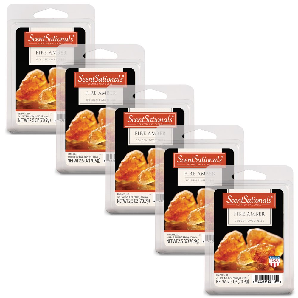 Blast from the Past Collection Fire Amber Scented Wax Melts, ScentSationals, 2.5 oz (5Pack