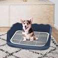 thumbnail image 5 of Mesh Dog Toilet Pet Training with Protection Wall Every Side No Litter Pan Puppy Training Tray Pee Pad Holder Indoor Dog Potty Tray Blue, 5 of 8