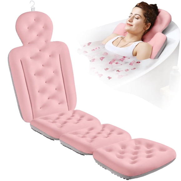 Almohada de baño para todo el cuerpo VOXOR rosa con bolsa de lavandería de 60 x 40 cm