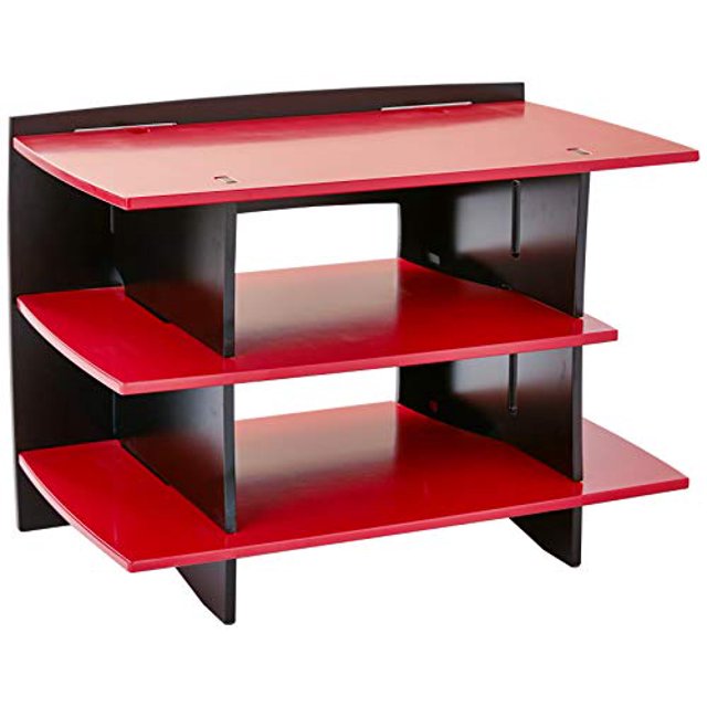 Legaré Meuble de Jeu pour Enfants et Meuble TV, Unité de Rangement Standard pour Chambre, sous-Sol et Salle de Jeux, Rouge et Noir