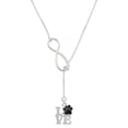 thumbnail image 1 of Delight Jewelry Silvertone Love with Black Paw Silver tone Elegant Infinity Lariat Necklace, 1 of 4