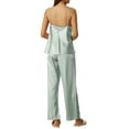 thumbnail image 3 of INSPIRE CHIC Women's Satin Pajama Set Cowl Neck Cami Top with Long Pant Silky Loungewear Sleepwear L Blue, 3 of 6