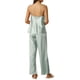 thumbnail image 3 of Conjunto de pijama de satén para mujer INSPIRE CHIC, top de tirantes con cuello de cowl y pantalones largos, ropa de descanso de seda, pijamas L azul, 3 of 6