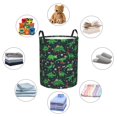 thumbnail image 4 of Fuzoiu Dino Christmas Party Print Circular Hamper,Laundry Basket with Handle,Collapsible Laundry,Dirty Clothes Storage Basket,for Bedroom Bathroom Dorm Living Room-Small, 4 of 6