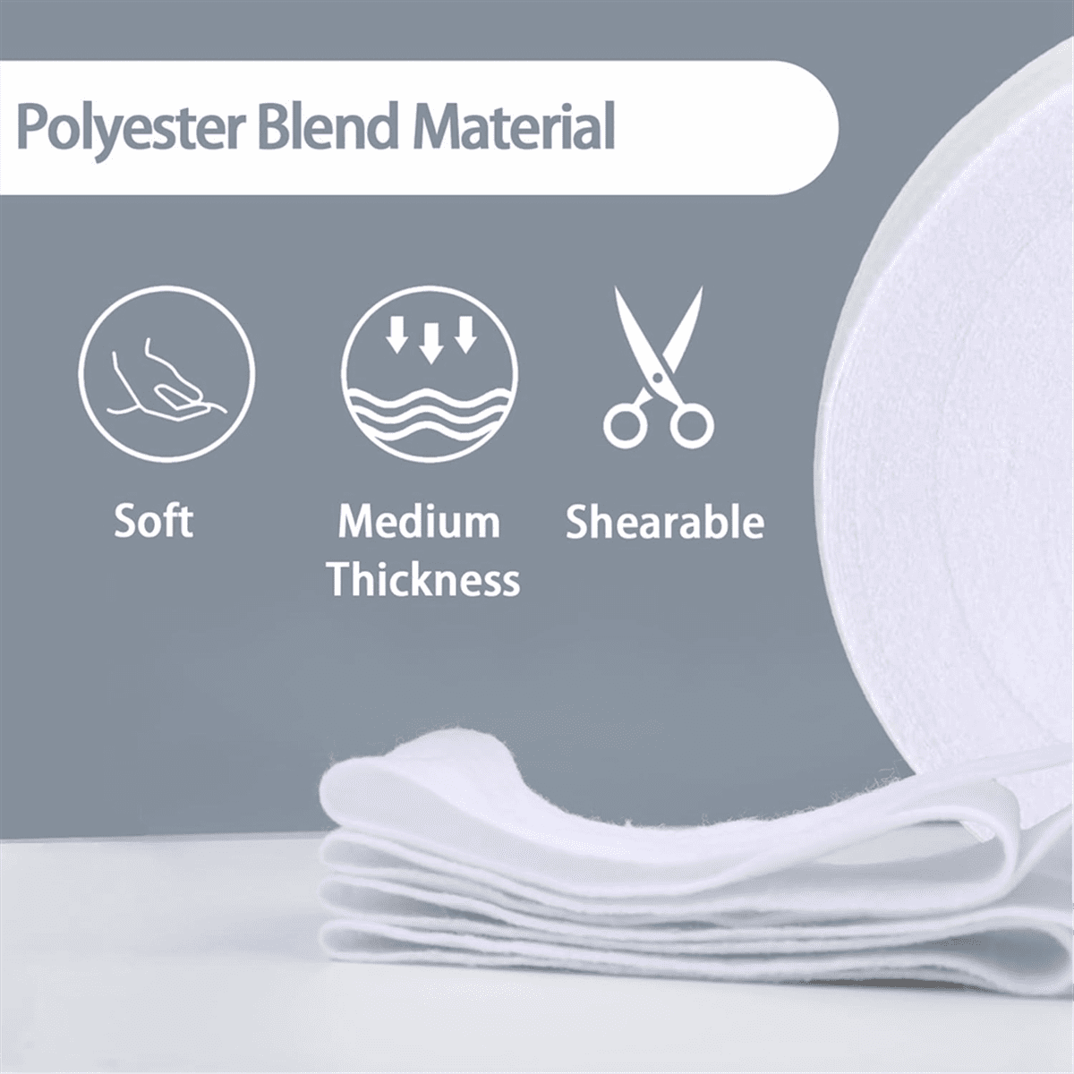 2 1/4 Inch Batting Strips for Rugs Total, Polyester Blend Batting on A Roll for Quilting, Throw Rugs 3 Rolls