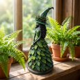 thumbnail image 4 of JWZZYD Enchanted Autumn Witch Figurine,Fall Witch Decor Halloween Tabletop Statue with Leaf Gown, 9.8" Witch Figurine, Seasonal Resin Witch Decoration for Mantel Shelf Home (Green), 4 of 6