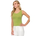 thumbnail image 2 of Women’s Ribbed Scoop Neck Tank, Light Olive, S, 2 of 5