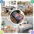 thumbnail image 2 of Pioneer Flower Floral Print Pattern Rectangle Tablecloth 60"x120",Waterproof Polyester Rectangle Table Cloth, Wipeable Spillproof Polyester Tablecloth for Dining, Camping, Indoor and Outdoor, 2 of 6