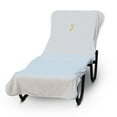thumbnail image 1 of Luxury Hotel & Spa Monogrammed Pool Chaise Lounge Cover, Gold Embroidered Towel - Extra Absorbent 100% Turkish Cotton- Soft Terry Finish - Hotel-Style, Standard Size - Script J White, 1 of 1