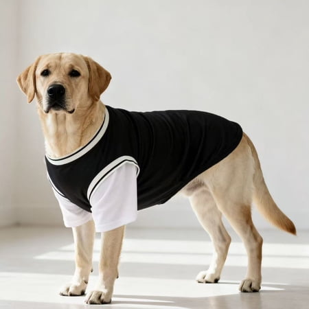 Breathable Mesh Dog Shirt for Large Breeds Anti-Shedding Pet T-Shirt Comfortable Lightweight Apparel for Retriever Dogs Black XXXL