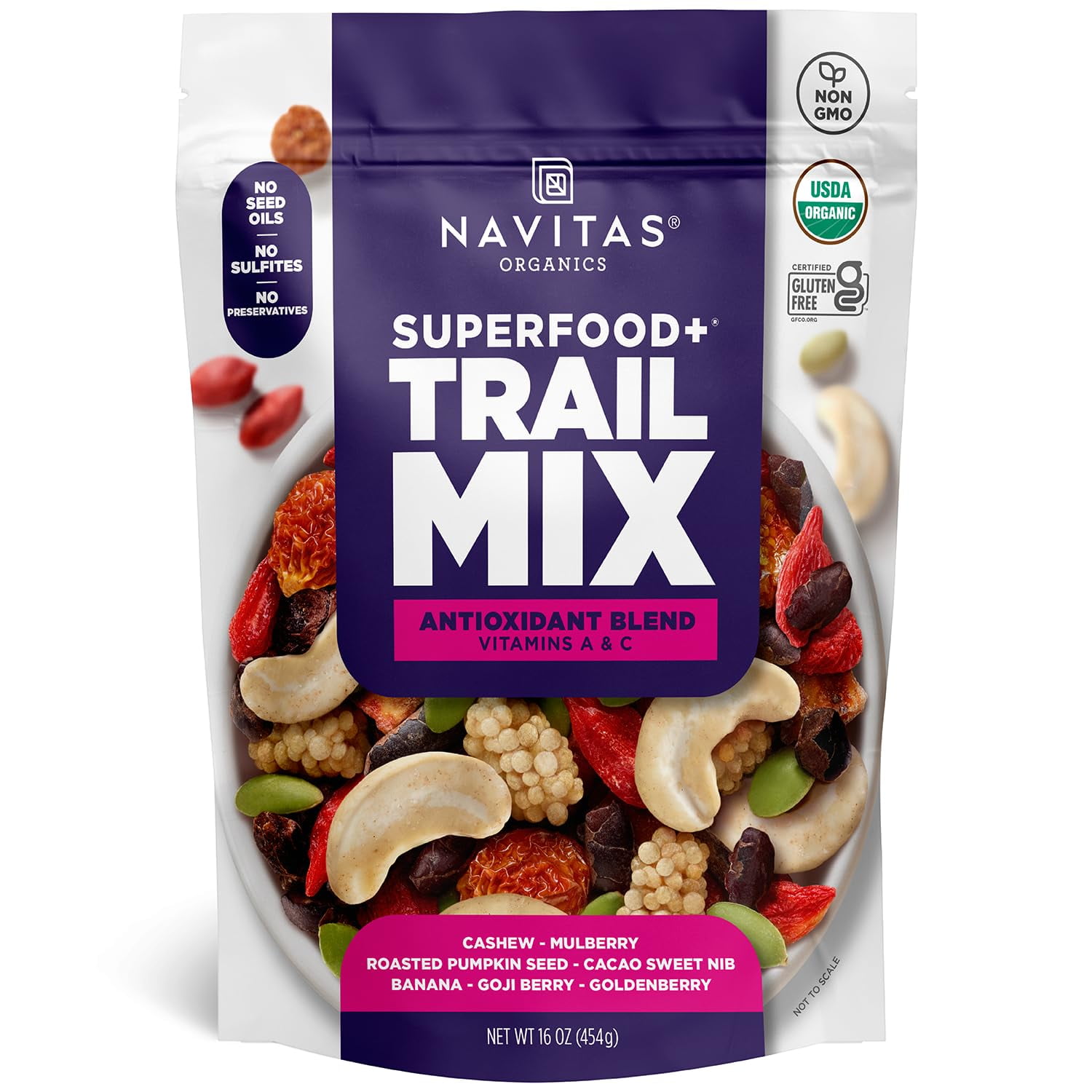 Navitas Organics Trail Mix Antioxidant Blend – Superfood Trail Mix – Antioxidant Rich Snacks – Fiber & Minerals &ndas