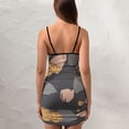 thumbnail image 4 of Ladies Elegant Sling Sleeveless Sexy Dress flowers, 4 of 6