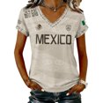 thumbnail image 3 of 2026 New Mexico Soccer Jersey Women, Mexican Jersey Soccer T-Shirt, Jersey De Mexico V-Neck Short Sleeve Football Shirt, Athletic Training Uniform for Adult, 3 of 6