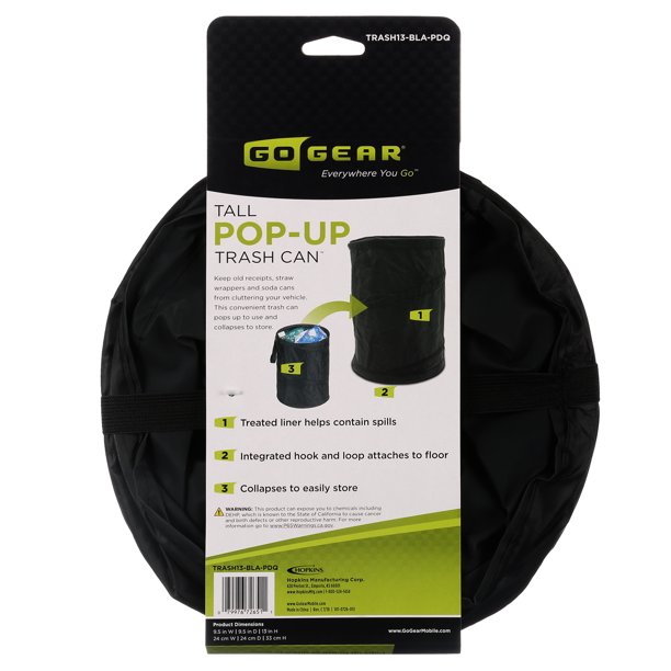 Hopkins Tall PopUp Kitchen Garbage Can, Black