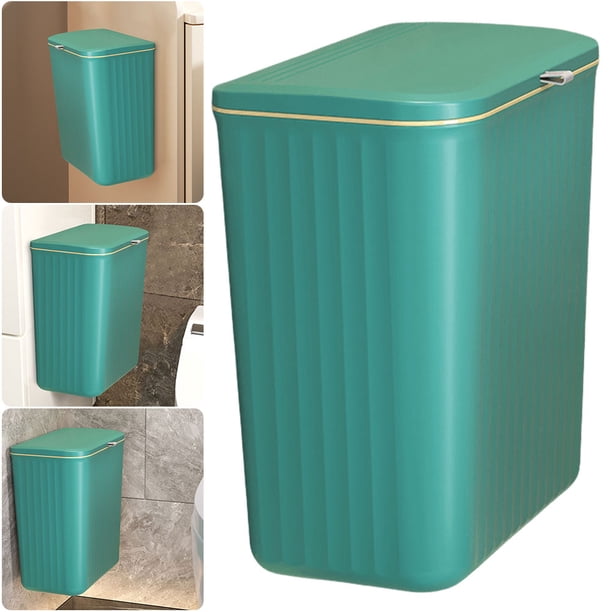 FLhrweasw Cubo Basura Gran Capacidad Montado en La Pared para Baño (verde 12L)