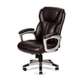thumbnail image 2 of Poundex Chaise de Bureau Exécutive en Similicuir Marron, 2 of 7