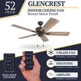 thumbnail image 3 of Prominence Home 52” Bronze Ceiling Fan with Remote Control and Reversible Motor, 3 of 17