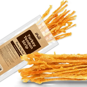 iPaw Turkey Tendons for IRF13 Dogs, Turkey 100% from USA, Hypoallergenic, All Natural Human Grade Puppy Chew, Dog Treats for Signature Series, Rawhide Alternative, 1 Unit/Pack Strip (Large)