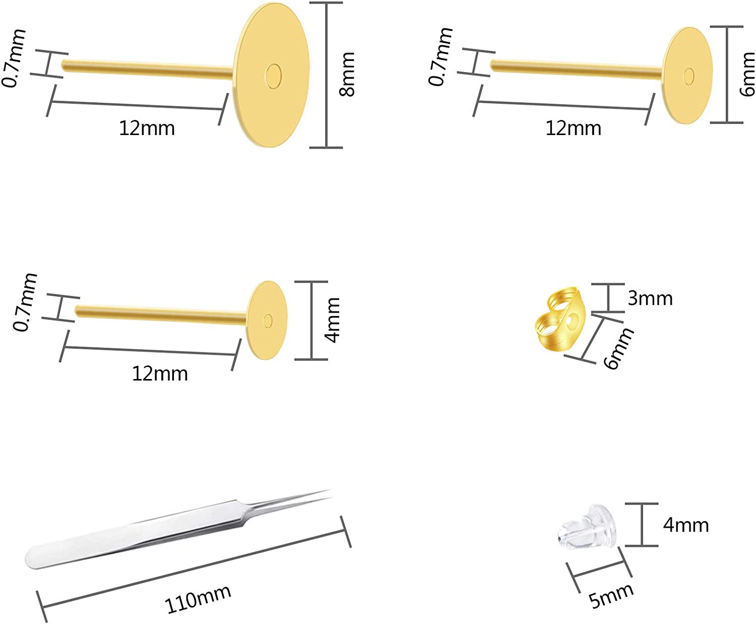 Earring Backs for Studs 240pcs Earring Back Stoppers Earring Backings  Pierced Earring Backs Clear Rubber Bullet Clutch Plastic Locking Earring  Backs for Posts - Walmart.com