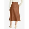 thumbnail image 2 of Jessica London Women's Plus Size Faux Leather Midi Skirt, 2 of 5