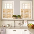 thumbnail image 2 of Orange Striped Tier Curtains 24 Inch Length, Farmhouse Curtains & Drapes, Watercolor Orange White Stripes Rod Pocket Window Curtains for Living Room/Bedroom, 27.5" x 24", 2 Panels, 2 of 5