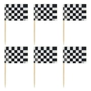 Cars Cupcake Toppers 24 Pcs Racing Paper Cups Flag Ice Cream Decor Fruit Decoration Checkered