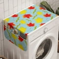 thumbnail image 1 of Autumn Washing Machine Organizer, Dry and Fallen Maple Leaves Illustration on Fresh Toned Background Print, Anti-slip Fabric Top Cover for Washer and Dryer, Pale Blue and Yellow, by Ambesonne, 1 of 1