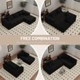 thumbnail image 3 of Aukfa 106" Cloud Sectional Sofa Boneless Couch Modular Sofa Bed for Living Room, 2Pillows, Left Chiase, Corduroy, Black, 3 of 9