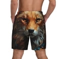 thumbnail image 2 of Lsque Mens Swim Trunks Floral Fox Pattern - Bathing Suit Compression Liner - Beach Swim Shorts Swimwear - (S-3XL) - Stretch Quick Dry -X-Large, 2 of 9