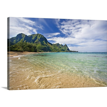 Great BIG Canvas M Swiet Productions Premium Thick-Wrap Canvas entitled Hawaii, Kauai, North Shore, Tunnels Beach, Bali Hai (Best North Shore Long Island Beaches)