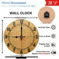 thumbnail image 3 of Vintage Antique Grid Clock Wall Decor 10-Inch Silent Wooden Wall Clock, Battery Operated (AA Batteries Not Included), Artistic Home Decor, 3 of 7