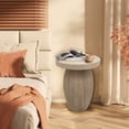 thumbnail image 2 of Parisloft Boho Accent Round End Table - 15.7"Dia. x 20.5"H, Small Side Table Circular Nightstand Plant Stand, Sofa Side Table for Livng Room Bedroom Small Space, 2 of 10