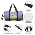 thumbnail image 6 of Xecao Corgi Washing in Bathtub print Round Travel Duffel Bag is a foldable gym bag with an inner pocket, perfect for travel sports, 6 of 8