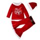thumbnail image 3 of Christmas Costume Kids Newborn Clothes Sets Winter Fleece Tops+ Pants +Hats Baby Girls Clothes Santa Claus New Year Party Outfit, 3 of 5