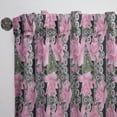thumbnail image 3 of Designart 'Black Lacy Pink Roses Pattern' Floral Curtain Panel, 3 of 5