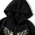 thumbnail image 6 of Tiweut Jackets for Womens Butterfly Print Y2K Pullover Oversized Gothic Hop Long Sleeve Hooded Loose Fit Sweatshirt Regular Tops Black,L, 6 of 7