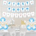 thumbnail image 2 of First Tooth Theme Party Decorations Blue Dental Theme Party Decorations First Tooth Banner Teeth Theme Banner Garland Cake and Cupcake Toppers for Boys First Tooth Party Decor Supplies, 2 of 7