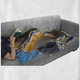 thumbnail image 6 of Nautical Soft Flannel Fleece Throw Blanket, Shells in the Sea Ocean Sci Fi Style Featured Graphic, Cozy Plush for Indoor and Outdoor Use, 60" x 80", Blue and Apricot, by Ambesonne, 6 of 6