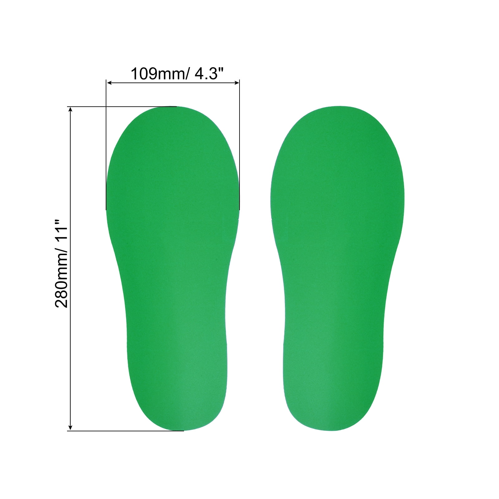 Unique Bargains Durable Footprint Sticker Shoes Floor Decal Sign Green 11x4.3"