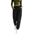 thumbnail image 6 of Ltctricy Cargo Pants for Women Drawstring Casual Jogger Pants Outdoor Elastic Waisted Hiking Pants with Pockets(Black,X-Large), 6 of 7